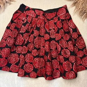 ALICE & OLIVIA - SUPER CHIC RETRO ROSE PRINT MINI-SKIRT